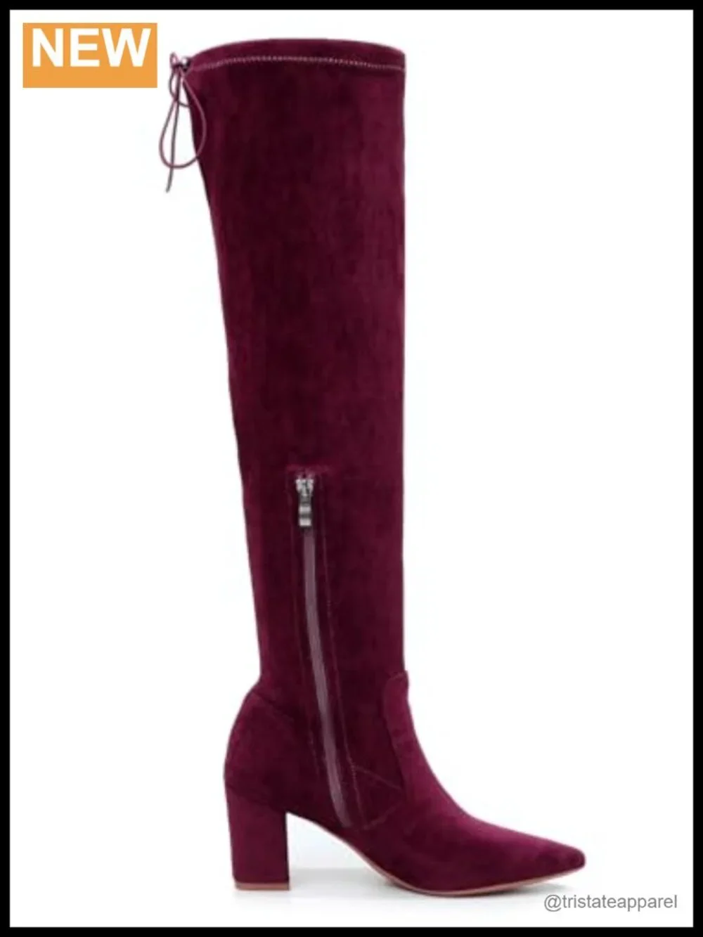 Over Knee Stretch Boots Women Thigh High Block Heel Pointed Toe